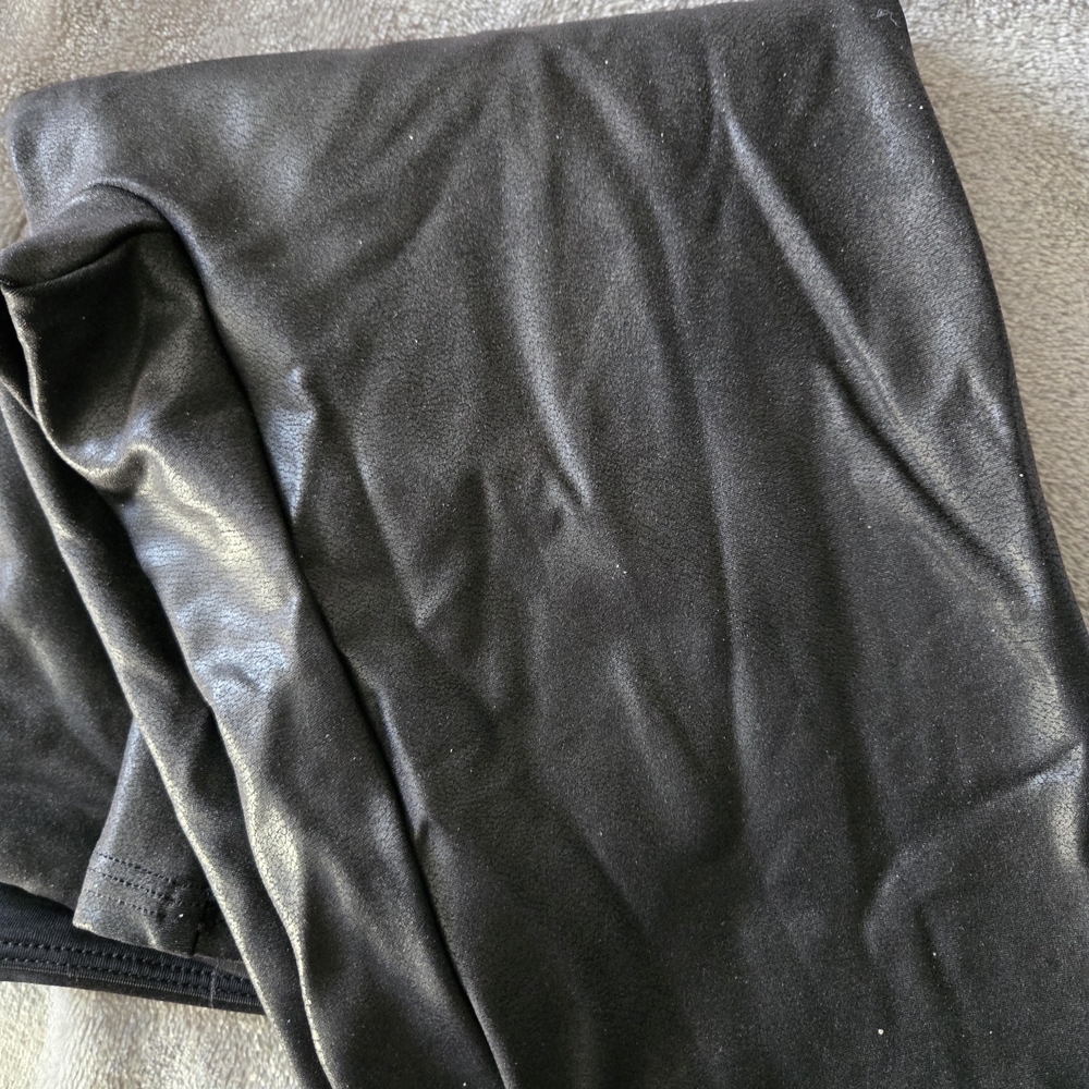 SPANX Black Leggings with Red Brand Tag